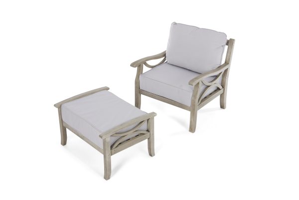 Sorrento Armchair and Stool - Grey